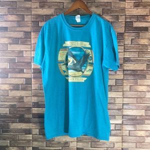 Unisex XL Gildan Padre Island Turquoise T shirt w/ Brown Pelican